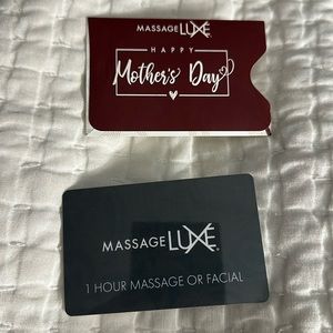 MassageLuxe gift card- good for 1 hour massage or facial